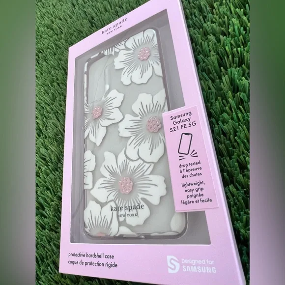 (NWT) Kate Spade Samsung Galaxy S21 FE 5G Protective Case(Floral Pattern w/Gems) - Picture 3 of 4